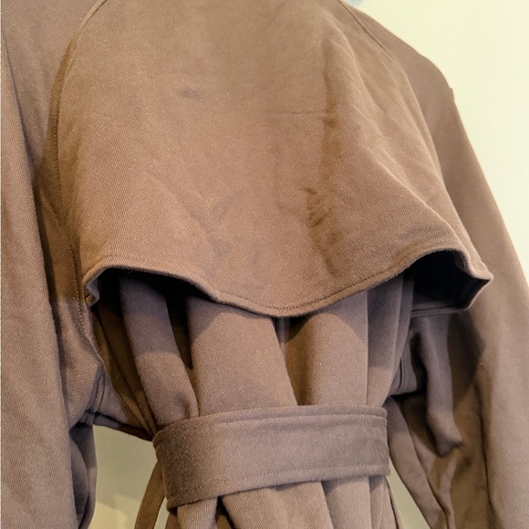 Skims Boyfriend Fleece Trench Coat Espresso - Picture 5 of 8